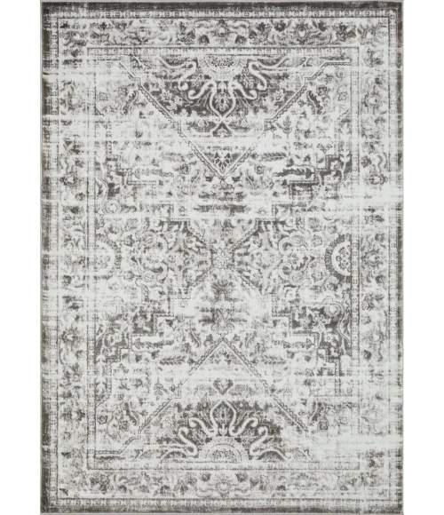 Loomaknoti Rhane Aliziaz Cream/Gray ER020 5 ft. 3” X 7 ft. 3” Rectangle Rug