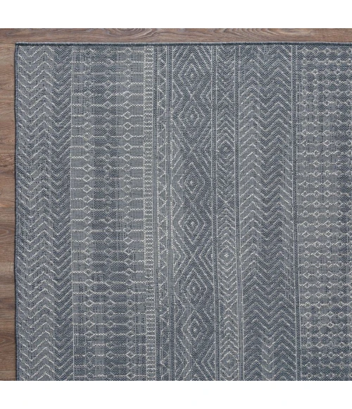 Loomaknoti Breyleigh Canderz Blue/Gray EB008 7 ft. 10 in. X 9 ft. 10 in. Rectangle Rug