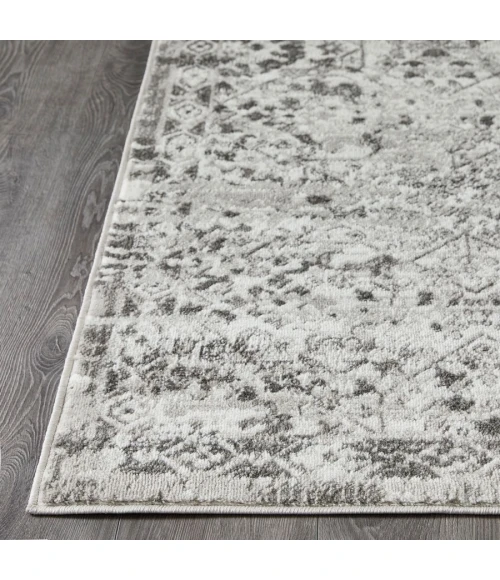 Loomaknoti Rhane Alreka Gray/Cream ER022 7 ft. 10 in. X 9 ft. 10 in. Rectangle Rug