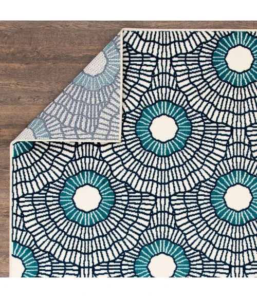 Loomaknoti Tecopa Ferley Blue/White ETR04BWH85 9 ft. 10 in. X 12 ft. 10 in. Rectangle Rug