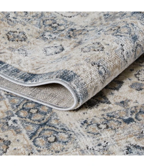 Loomaknoti Kehleigh Awester Blue/Cream EK018 7 ft. 10 in. X 9 ft. 10 in. Rectangle Rug