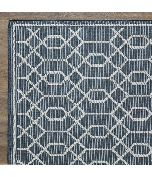 Loomaknoti Breyleigh Chendler Blue/Cream EB001 4 ft. X 6 ft. Rectangle Rug