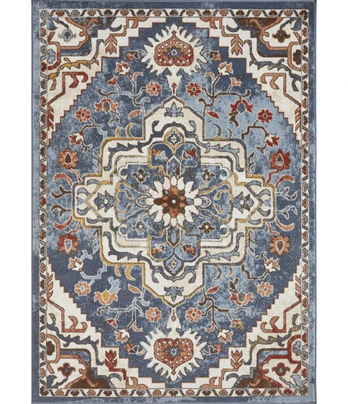 Loomaknoti Alsbrooke Zailorn Blue/Cream EA006 3 ft. 3 in. X 5 ft. 3 in. Rectangle Rug