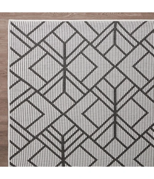 Loomaknoti Breyleigh Charske Cream/Gray EB002 5 ft. 3 in. X 7 ft. 3 in. Rectangle Rug