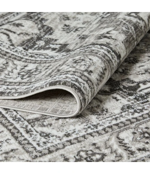 Loomaknoti Rhane Alvner Gray/Cream ER018 6 ft. 7” X 9 ft. 2” Rectangle Rug