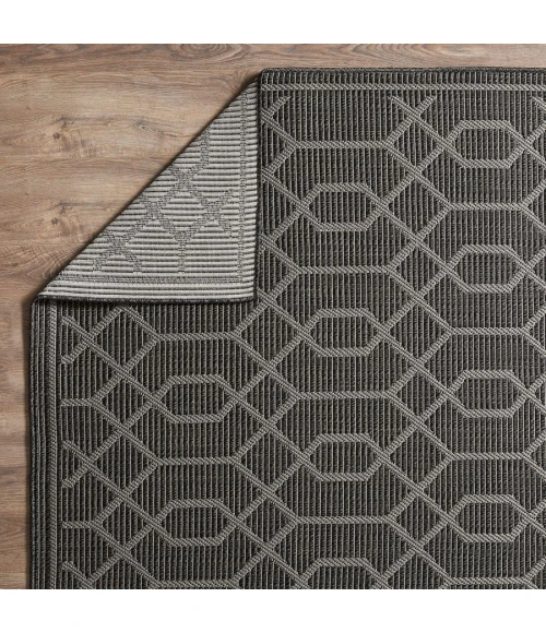 Loomaknoti Breyleigh Chendler Gray/Gray EB001 3 ft. X 5 ft. Rectangle Rug