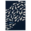 Central Oriental Tribu Swimmin Fish Area Rug 6 ft. 7 in. X 9 ft. 6 in. Rectangle