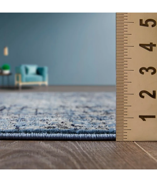 Loomaknoti Celena Altenz Blue/Cream EC003 5 ft. 3 in. X 7 ft. 3 in. Rectangle Rug