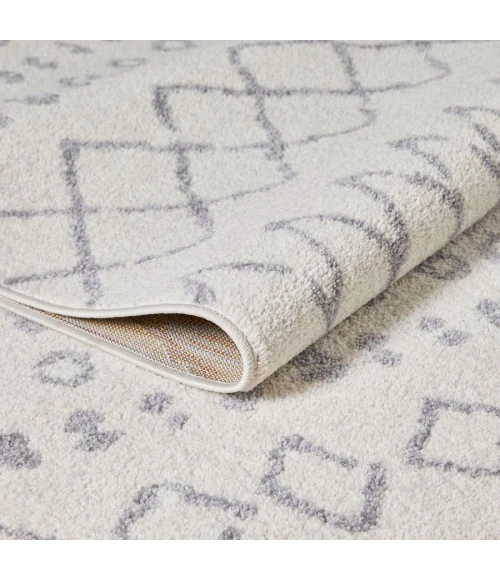 Loomaknoti Kissandrah Barzenski Cream/Gray EKI007 9 ft. 10 in. X 12 ft. 10 in. Rectangle Rug