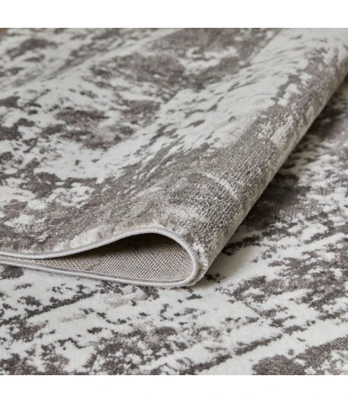 Loomaknoti Rhane Vailin Gray/Cream ER001 2 ft. X 6 ft. 7 in. Rectangle Rug