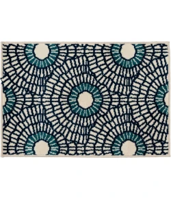 Loomaknoti Tecopa Ferley Blue/White ETR04BWH50 4 ft. X 6 ft. Rectangle Rug