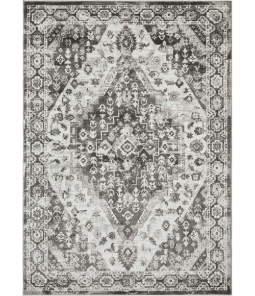 Loomaknoti Rhane Adleigh Cream/Gray ER012 5 ft. 3” X 7 ft. 3” Rectangle Rug