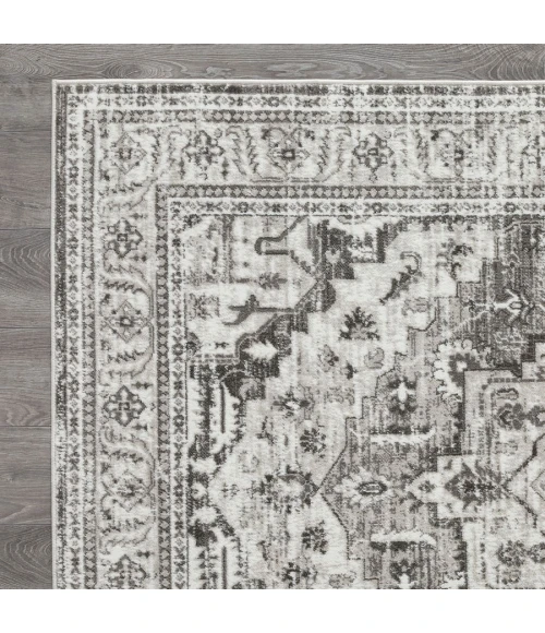 Loomaknoti Rhane Alemern Gray/Cream ER019 3 ft. 3” X 5 ft. 3” Rectangle Rug