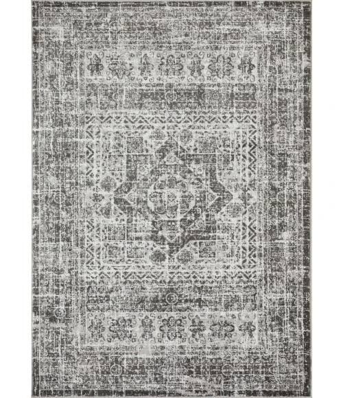 Loomaknoti Rhane Aberd Gray/Cream ER007 5 ft. 3” X 7 ft. 3” Rectangle Rug