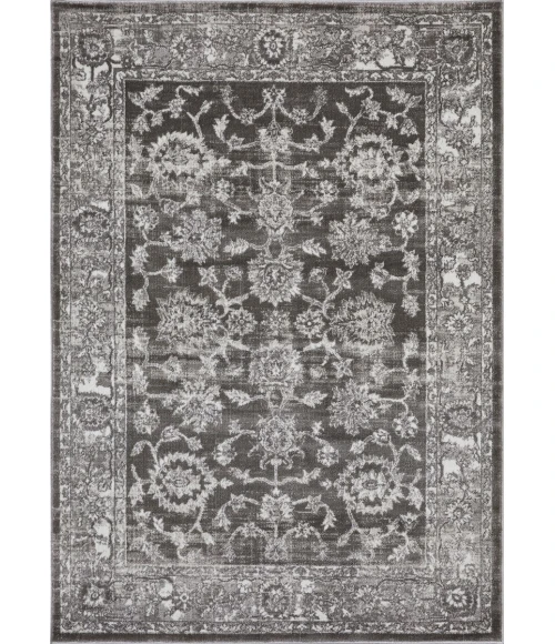 Loomaknoti Rhane Vaild Gray/Cream ER006 5 ft. 3 in. X 7 ft. 3 in. Rectangle Rug