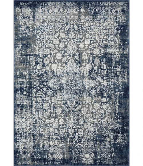Loomaknoti Aysal Athna Cream/Blue EAY003 4 ft. X 6 ft. Rectangle Rug