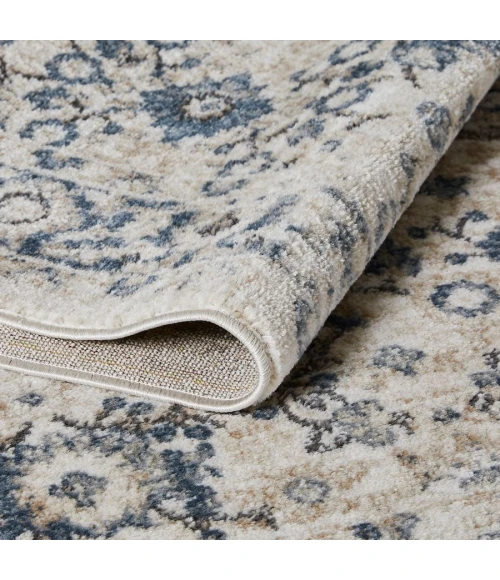 Loomaknoti Kehleigh Otindas Cream/Blue EK010 2 ft. X 6 ft. 7 in. Rectangle Rug