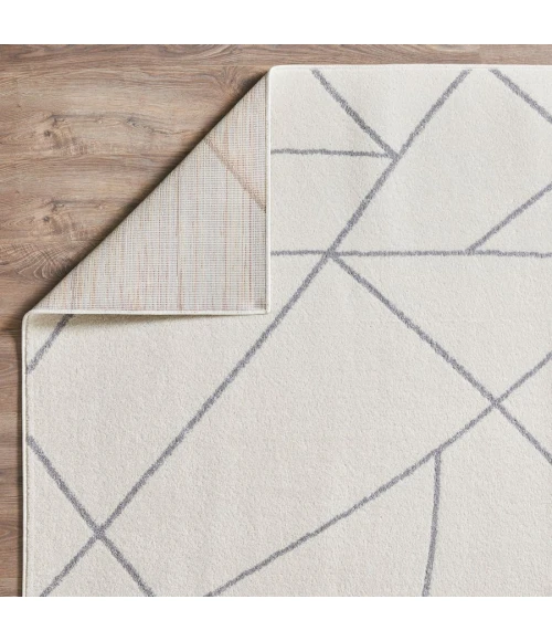 Loomaknoti Kissandrah Bixelm Cream/Gray EKI002 3 ft. 3 in. X 5 ft. 3 in. Rectangle Rug