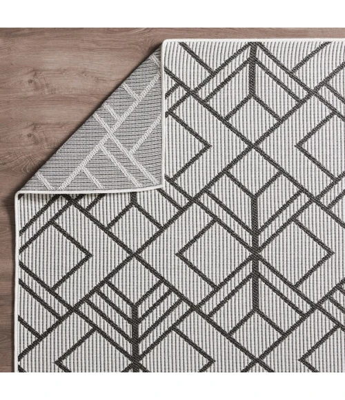 Loomaknoti Breyleigh Charske Cream/Gray EB002 5 ft. 3 in. X 7 ft. 3 in. Rectangle Rug