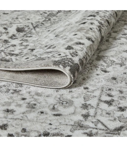 Loomaknoti Rhane Alreka Gray/Cream ER022 7 ft. 10 in. X 9 ft. 10 in. Rectangle Rug