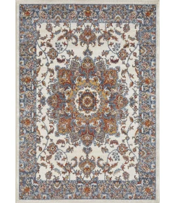 Loomaknoti Alsbrooke Amrenta Cream/Blue EA001 5 ft. 3 in. X 7 ft. 3 in. Rectangle Rug