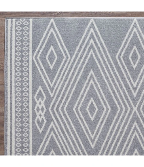 Loomaknoti Kissandrah Bayrend Gray/Cream EKI005 3 ft. 3 in. X 5 ft. 3 in. Rectangle Rug