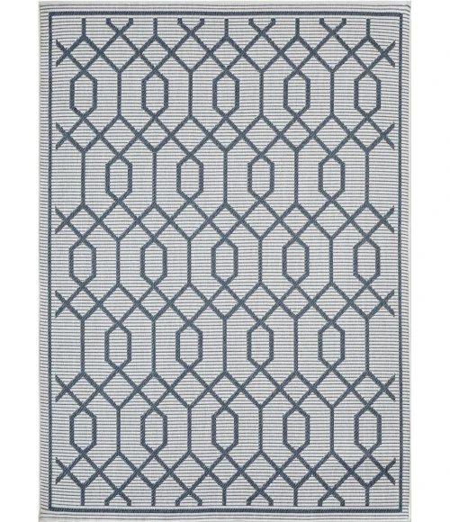 Loomaknoti Breyleigh Chendler Cream/Blue EB001 9 ft. 10 in. X 12 ft. 10 in. Rectangle Rug