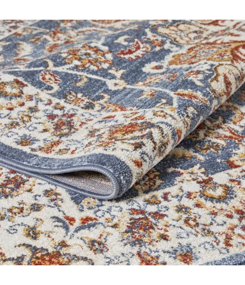 Loomaknoti Alsbrooke Amrenta Blue/Cream EA001 9 ft. 10 in. X 12 ft. 10 in. Rectangle Rug