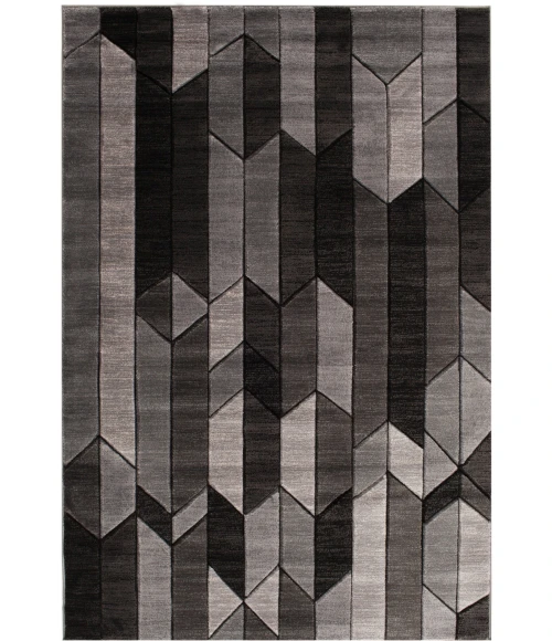 Central Oriental Apex Black/Gray Geometric 7ft.10in. x 9ft.10in. Rect. Rug