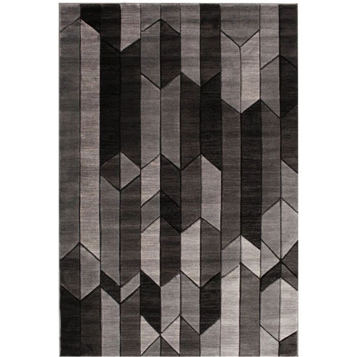 Central Oriental Apex Black/Gray Geometric 7ft.10in. x 9ft.10in. Rect. Rug