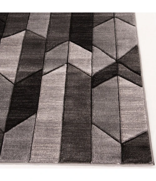 Central Oriental Apex Black/Gray Geometric 7ft.10in. x 9ft.10in. Rect. Rug
