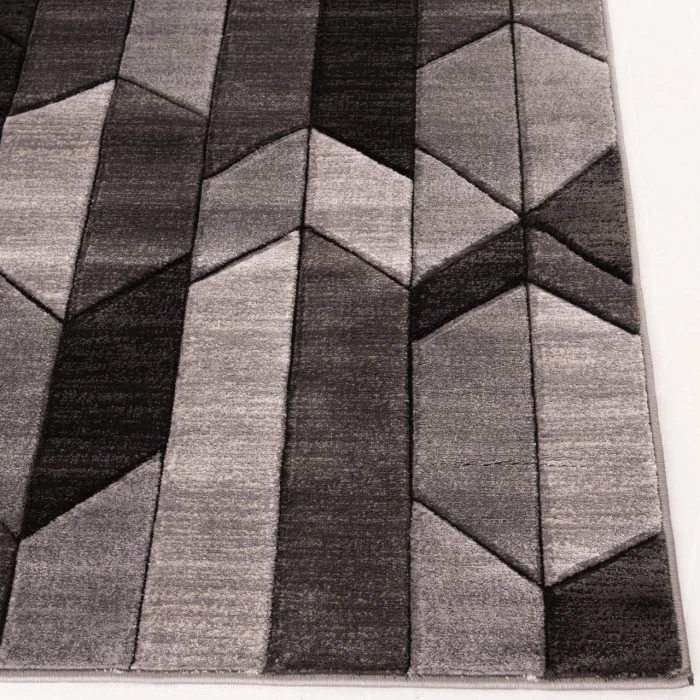 Central Oriental Apex Black/Gray Geometric 7ft.10in. x 9ft.10in. Rect. Rug