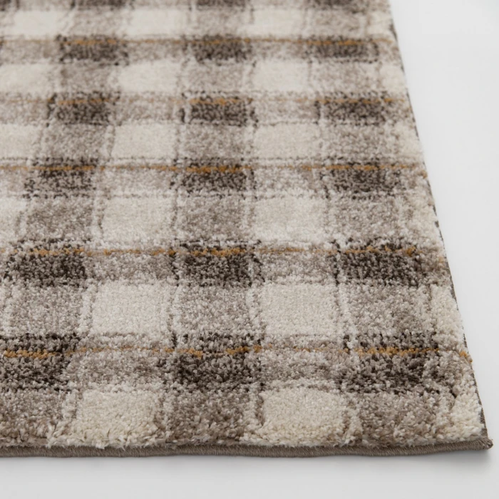 Central Oriental Erin & Ben _ Adley Linen/Chocolate Plaid 7ft.10 x 9ft.10in. Rect. Rug