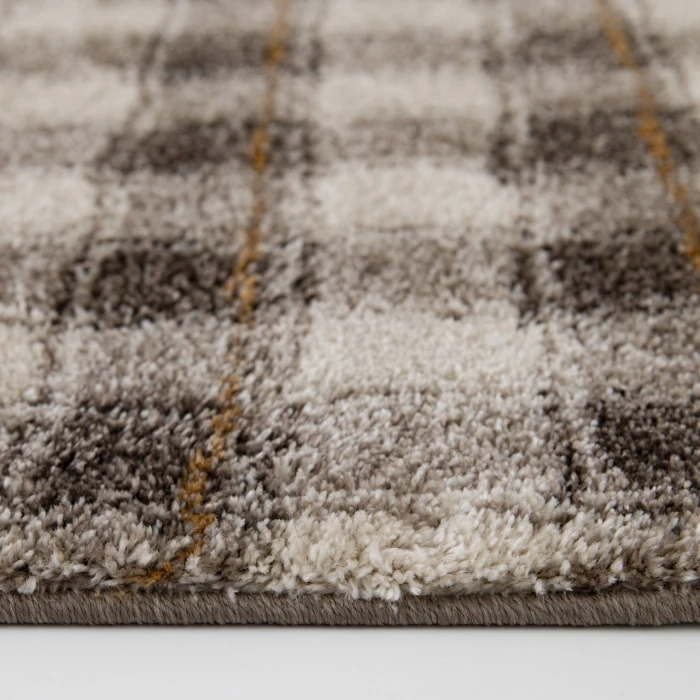 Central Oriental Erin & Ben _ Adley Linen/Chocolate Plaid 7ft.10 x 9ft.10in. Rect. Rug