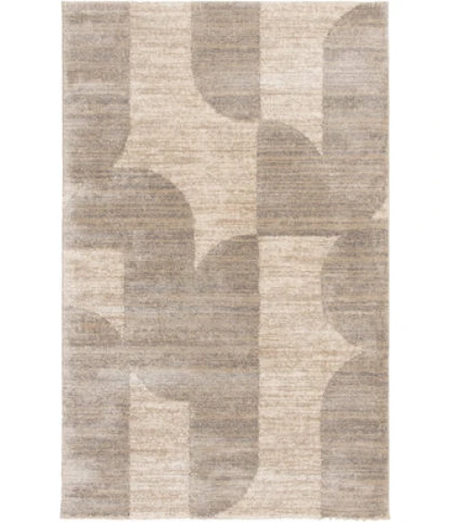 Central Oriental Stonington Oatmeal/Coconut Geometric 5ft. x 7ft.6in. Rect. Rug