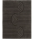 Central Oriental Aubry Iron Grey Abstract 24in. x 63 Rect. Rug