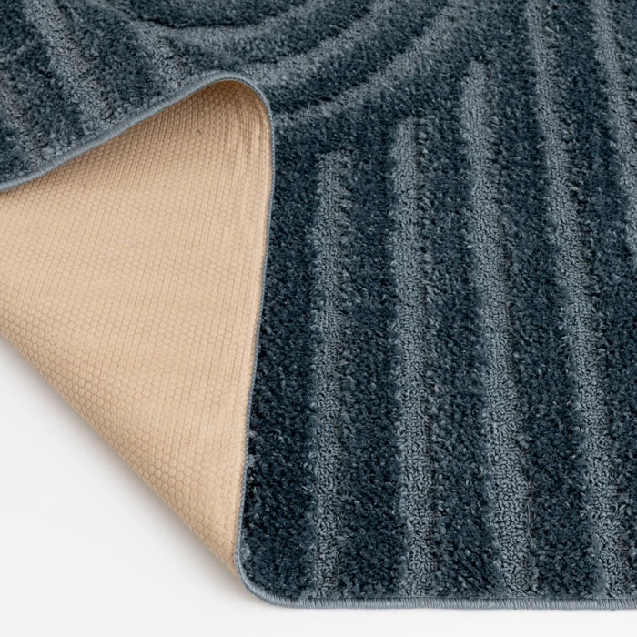 Central Oriental Aubry Stone Blue Abstract 5ft. x 7ft. Rect. Rug