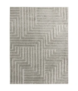 Central Oriental Aubry Frost Grey Abstract 5ft. x 7ft. Rect. Rug
