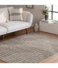 Central Oriental Aubry Frost Grey Abstract 5ft. x 7ft. Rect. Rug