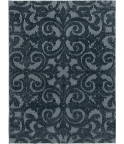 Central Oriental Aubry Stone Blue Abstract 5ft. x 7ft. Rect. Rug