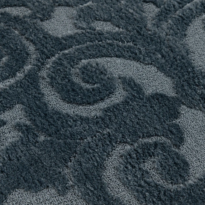 Central Oriental Aubry Stone Blue Abstract 22.5in. x 84in. Rect. Rug