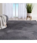 Central Oriental Avid Faux Fur Grey Solid 9ft. x 12ft. Rect. Rug