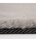 Central Oriental Avid Faux Fur Grey Solid 9ft. x 12ft. Rect. Rug
