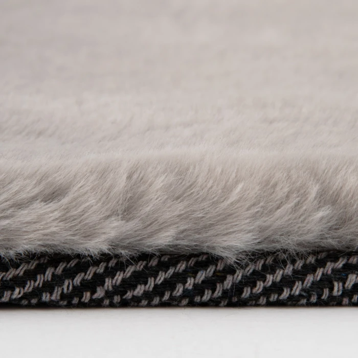 Central Oriental Avid Faux Fur Grey Solid 9ft. x 12ft. Rect. Rug