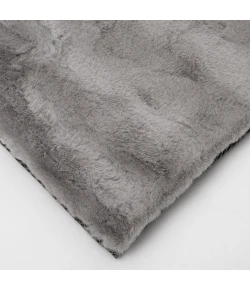 Central Oriental Avid Faux Fur Grey Solid 9ft. x 12ft. Rect. Rug