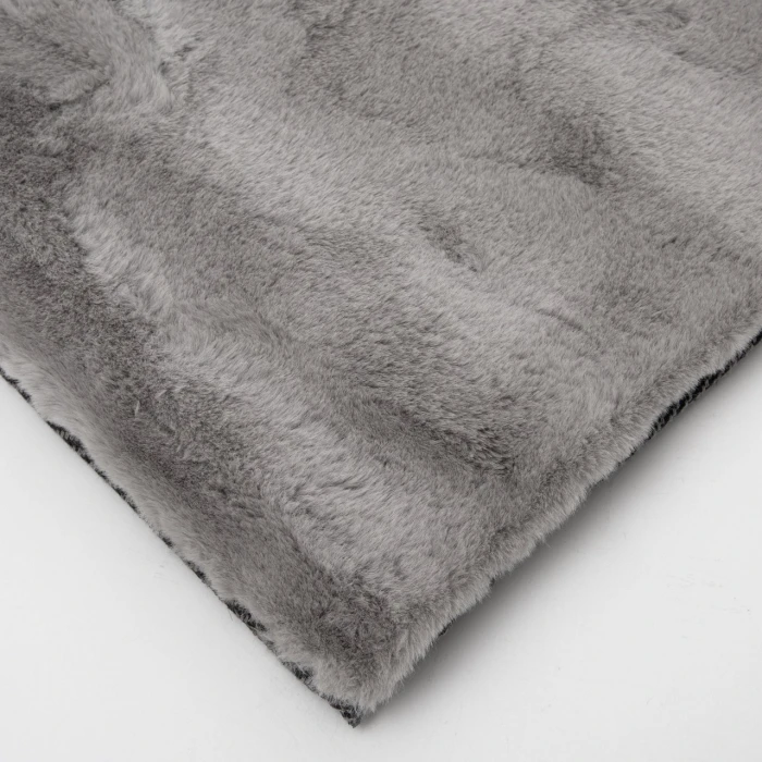 Central Oriental Avid Faux Fur Grey Solid 9ft. x 12ft. Rect. Rug