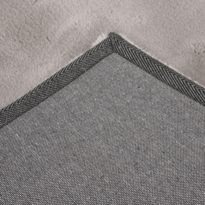 Central Oriental Avid Faux Fur Grey Solid 9ft. x 12ft. Rect. Rug