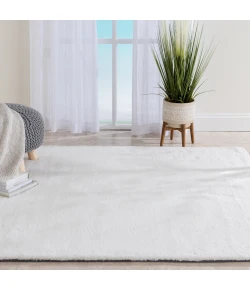 Central Oriental Avid Faux Fur Ivory Solid 7ft.6 x 9ft.6in. Rect. Rug