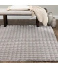 Central Oriental Bebel Faux Fur 2-Tone Grey Solid 5ft. x 7ft. Rect. Rug
