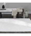 Central Oriental Belgian Faux Fur White Solid 5ft. x 7ft. Rect. Rug
